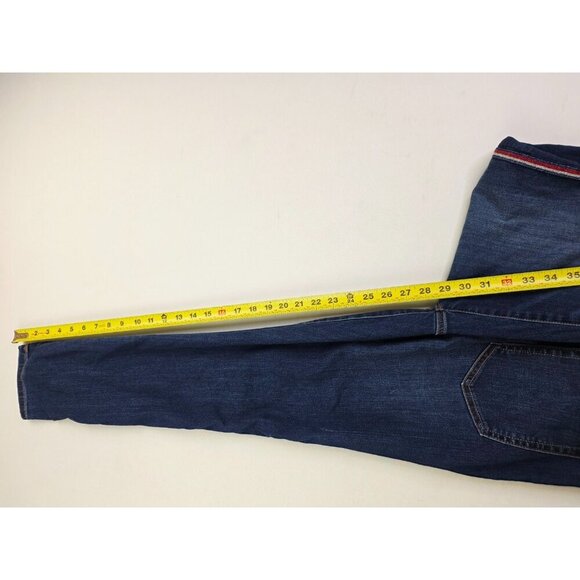 Tommy Hilfiger 30X29 Size 10 Womens Slimming Tuxedo Stripe Blue Denim Logo Jeans - Picture 11 of 13